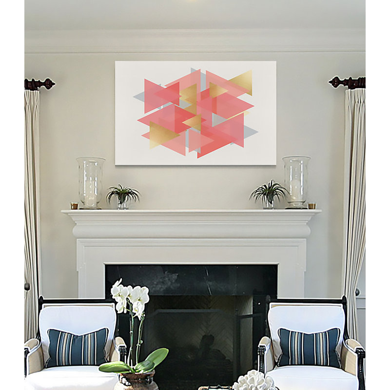 «Scandinavian Triangles», reproduction, H 32 po x l 48 po x 1,5 po, Toile tendue