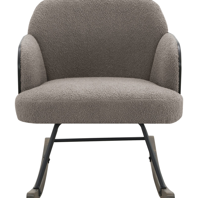 Chaise berçante rembourrée Muthu Boucle, Gris