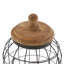Ensemble de pots décoratifs noirs en métal avec couvercles en bois Aure