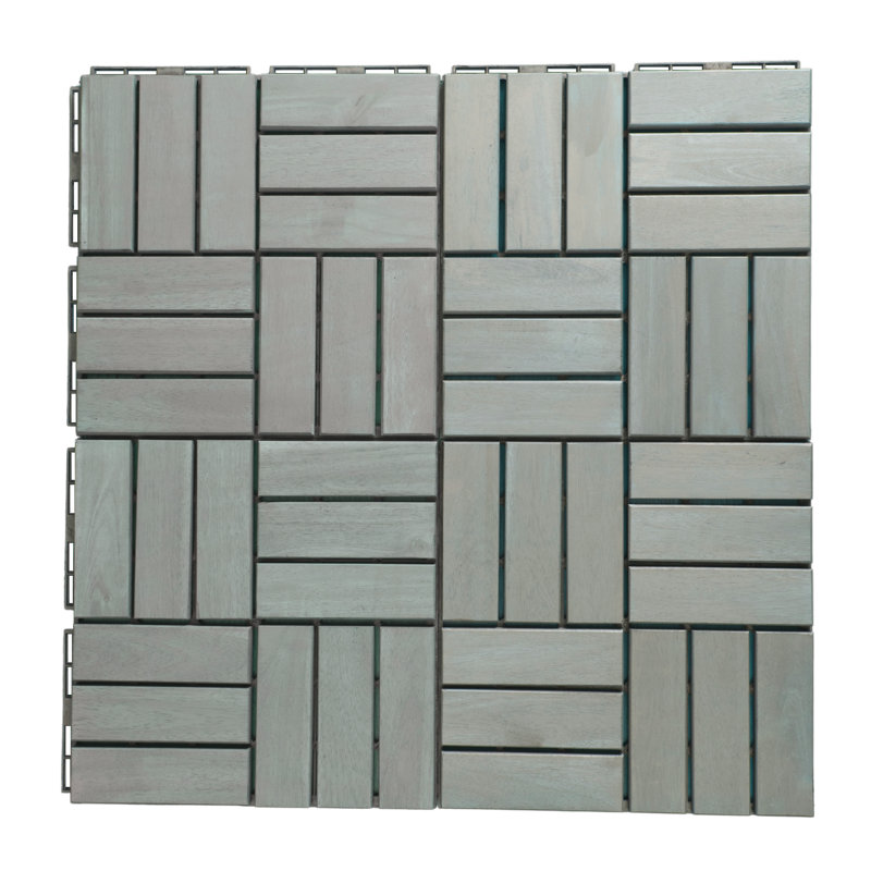 Carreau de terrasse en bois 12 po x 12 po gris vert