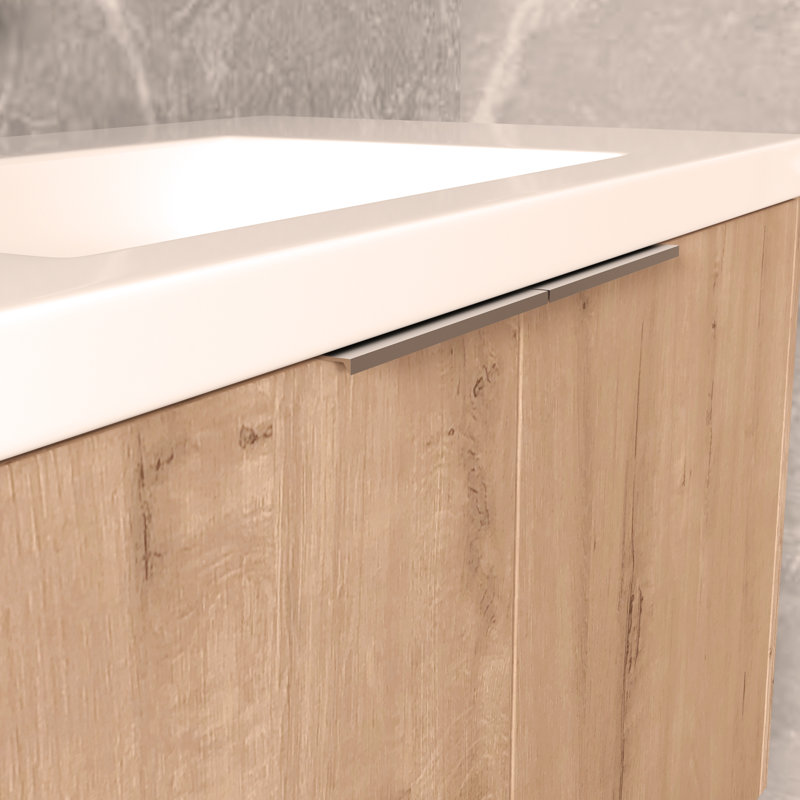 Meuble-lavabo à fixation flottante 36 po avec porte d'évier Design, 2 portes Design