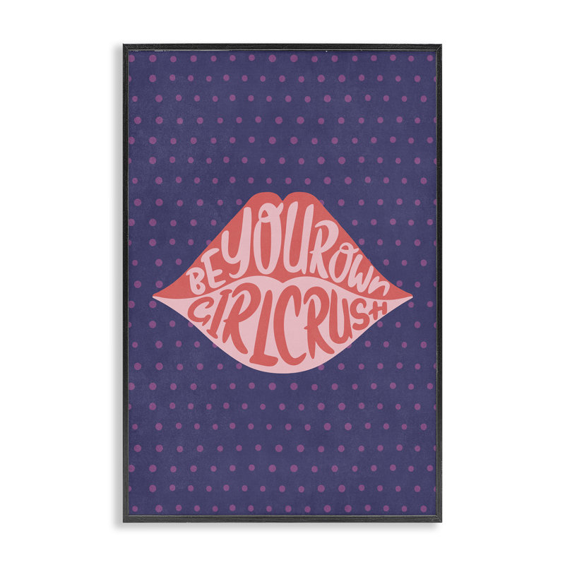 «Confident Girl Crush Lips», art de la giclée encadrée par Nataly White, H 30 po x l 20 po