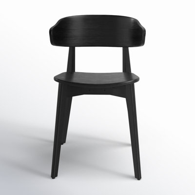 Kassel Solid Wood Wingback Side Chair in Black