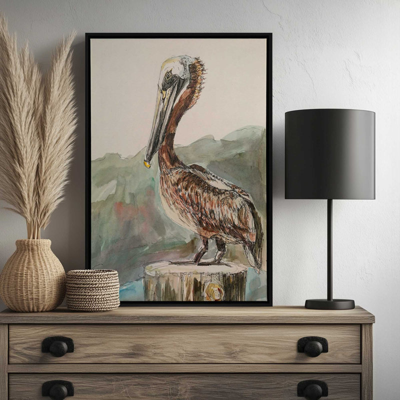 «Pelican» par Emily Tucci, reproduction d'art, Noir, H 16 po x l 12 po