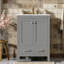 Meuble-lavabo de salle de bain avec lavabo simple, 2 portes et poignées en métal-1548815715