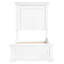 Structure de lit simple blanc avec détails de panneau, rails inclus, convient à la chambre à coucher, sommier à ressorts requis, tête de lit à rails esthétiques traditionnels, fabrication en bois massif, design classique idéal-129957337