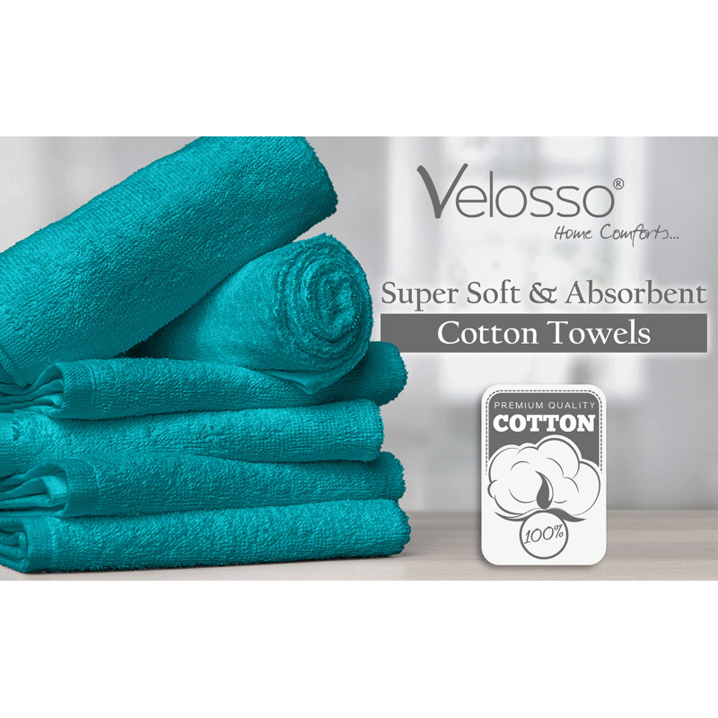 Plush Velour 450gsm Super Absorbent Cotton Bath Towel, Turquoise