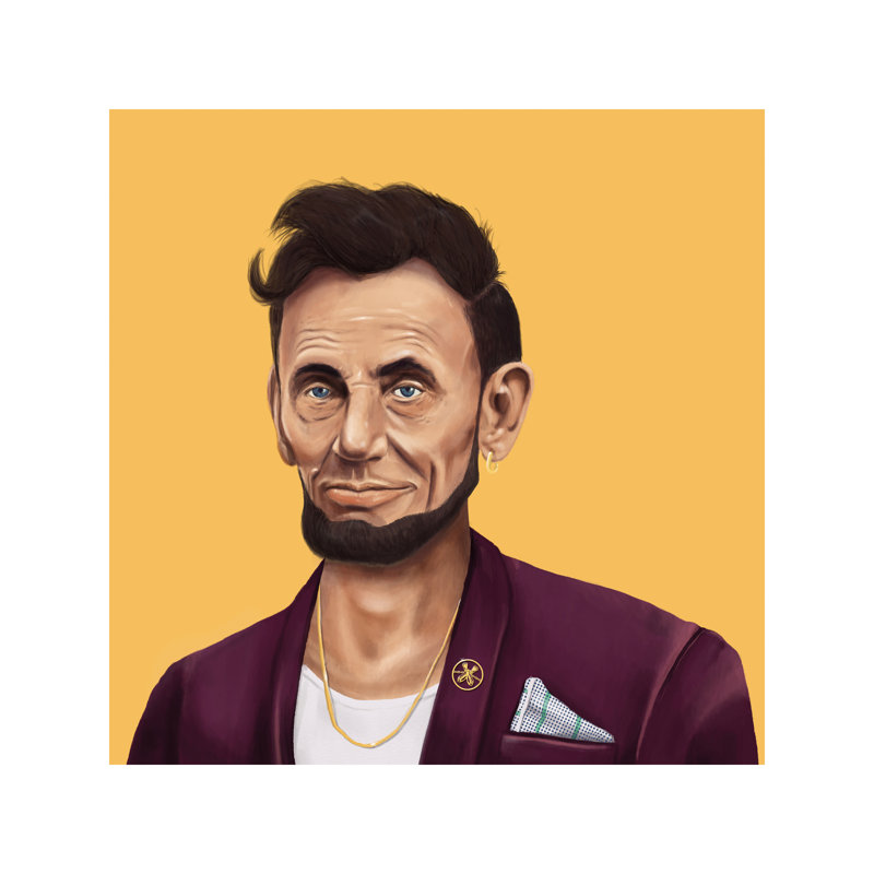 Abraham Lincoln by Amit Shimoni - Print on Canvas, 45.72 cm H x 45.72 cm W x 1.91 cm D, No Frame