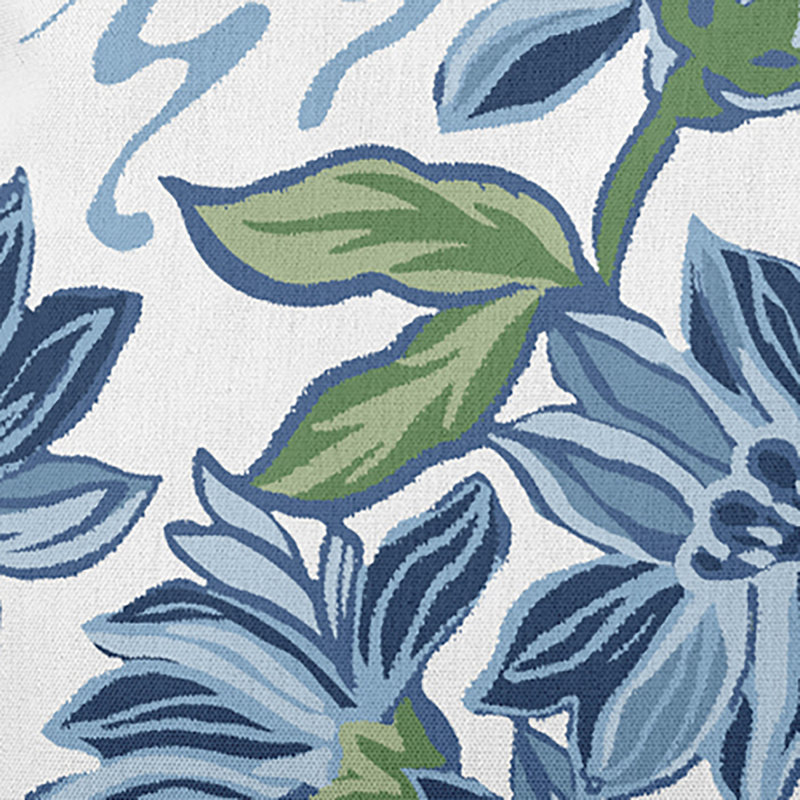 Floral Frolic Floral Outdoor Reversible Throw Pillow, 16" H x 16" W x 3" D, Blue