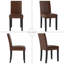 Chaises de salle à manger rembourrées en bois massif H 18,9 po-599242122