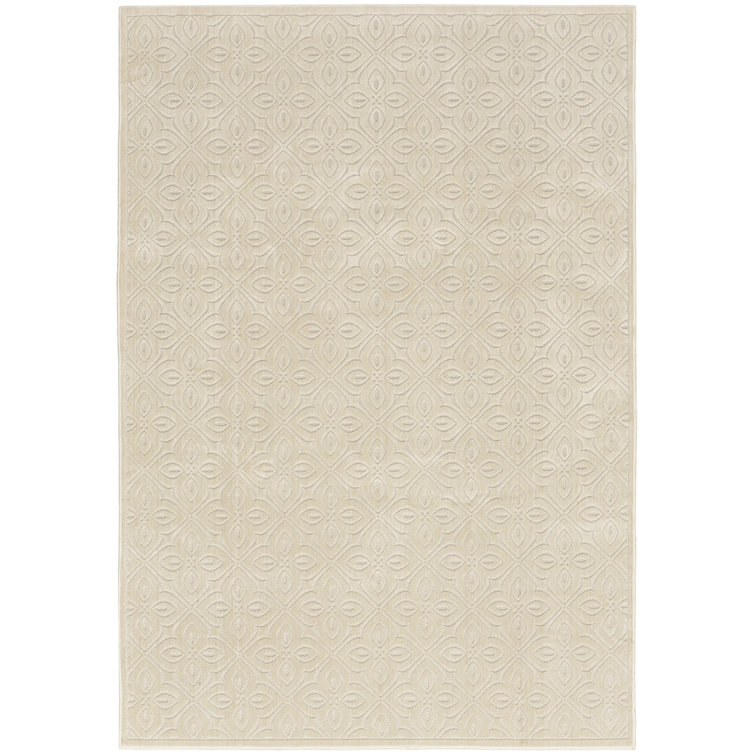 Nourison Washable Charm 2' x 6' Ivory Contemporary Indoor Rug