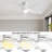 52 Inch Modern Led Ceiling Fan With 3 Color Dimmable 5 ABS Blades Remote Control Reversible DC Motor White For Bedroom-968244057-968244039