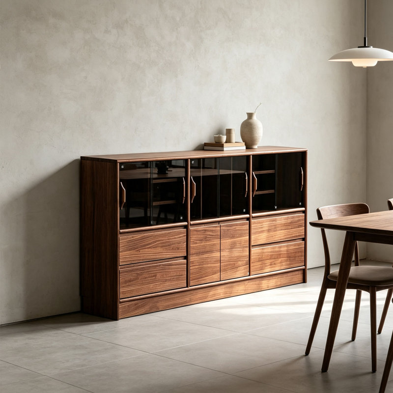 bibliothèque basse de style européen, H 37,80 po x l 70,87 po x P 13,78 po
