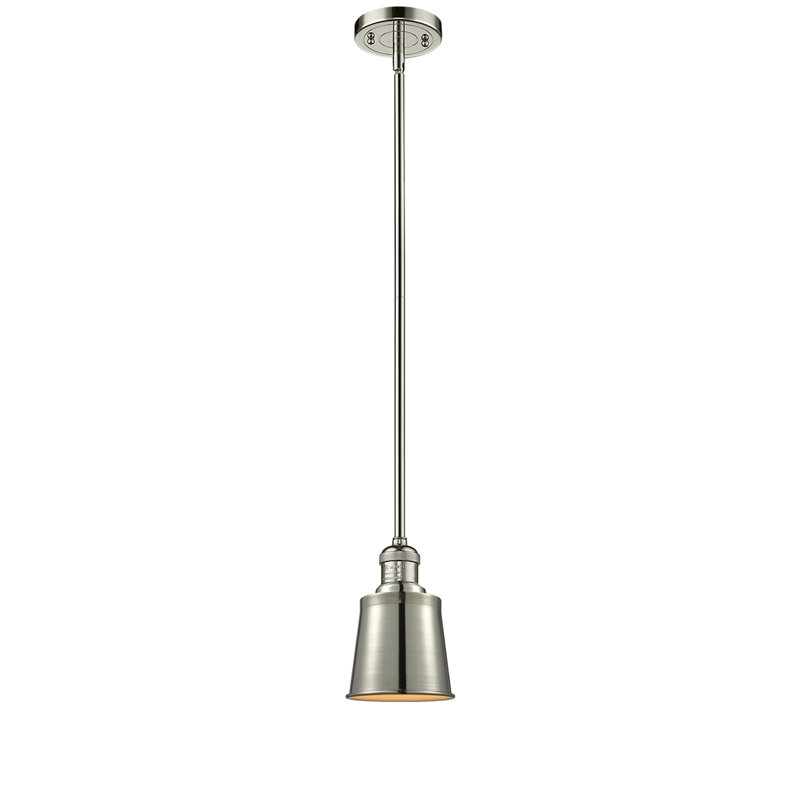 Lavender Hill 1 - Light Single Pendant, Polished Nickel, No Bulb Included, Brushed Brass