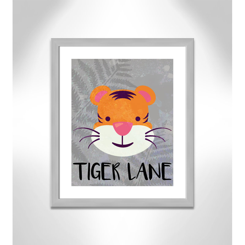 Impression sur papier Tigert Lane Tiger Lane, H 24,5 po x l 20,5 po x P 0,6 po, Encadré plat argent