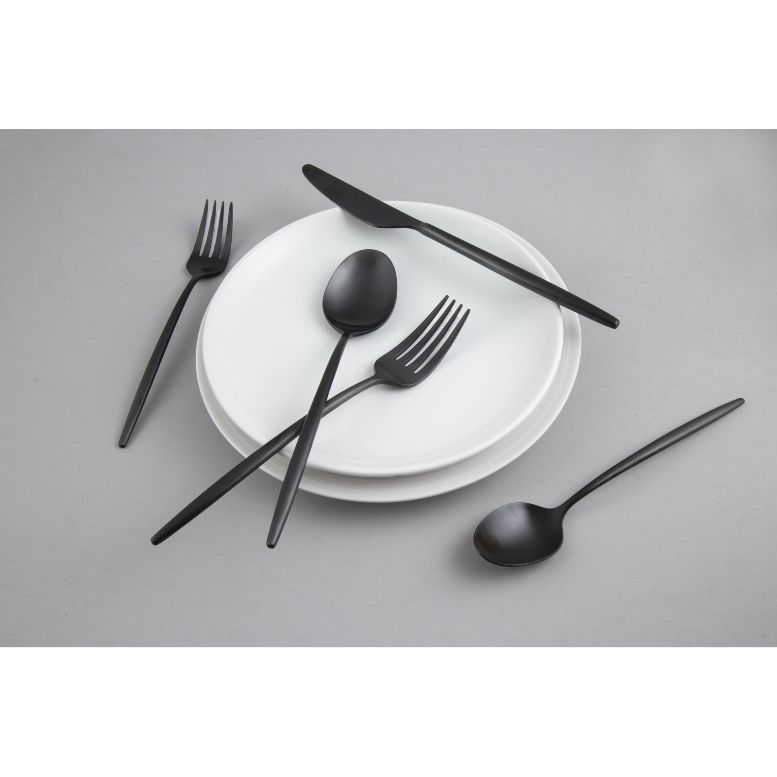 Barrona Stainless Steel Flatware, Black
