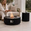 Table de foyer ronde au propane de 91 cm (36 po) avec texture ondulée sculpturale et support de bouteille dissimulé, noire