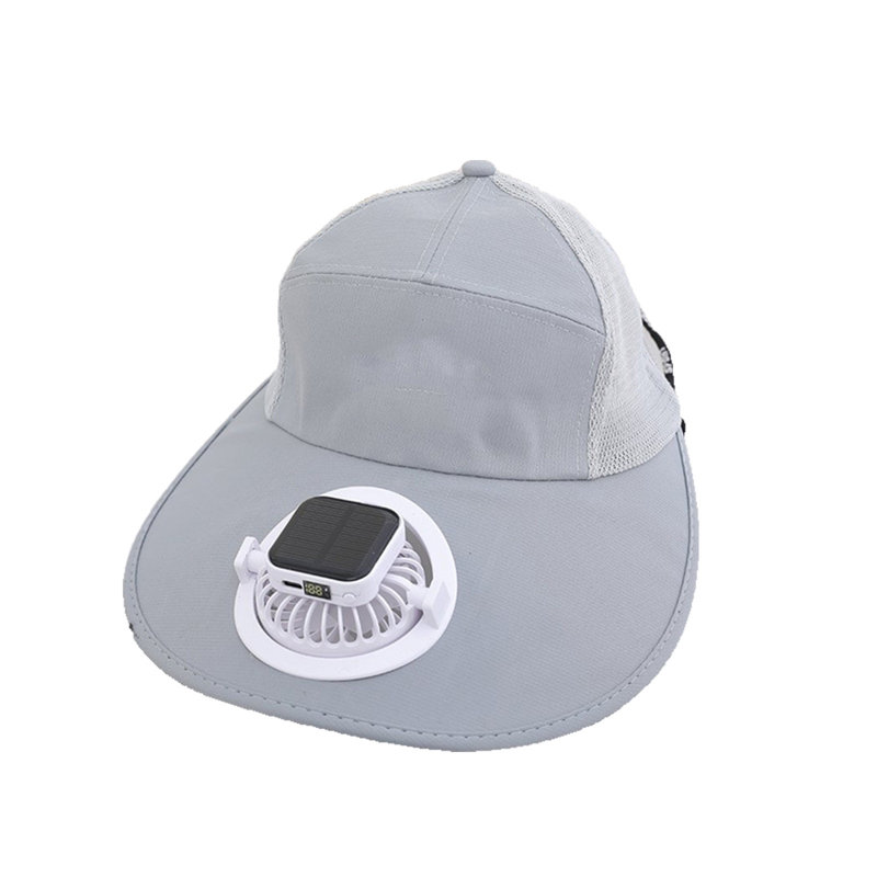 Chapeau de ventilateur solaire Kondieu, Grey