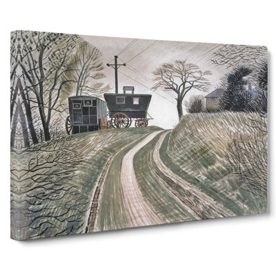 Cart On Hill by Eric Ravilious - Wrapped Canvas Painting