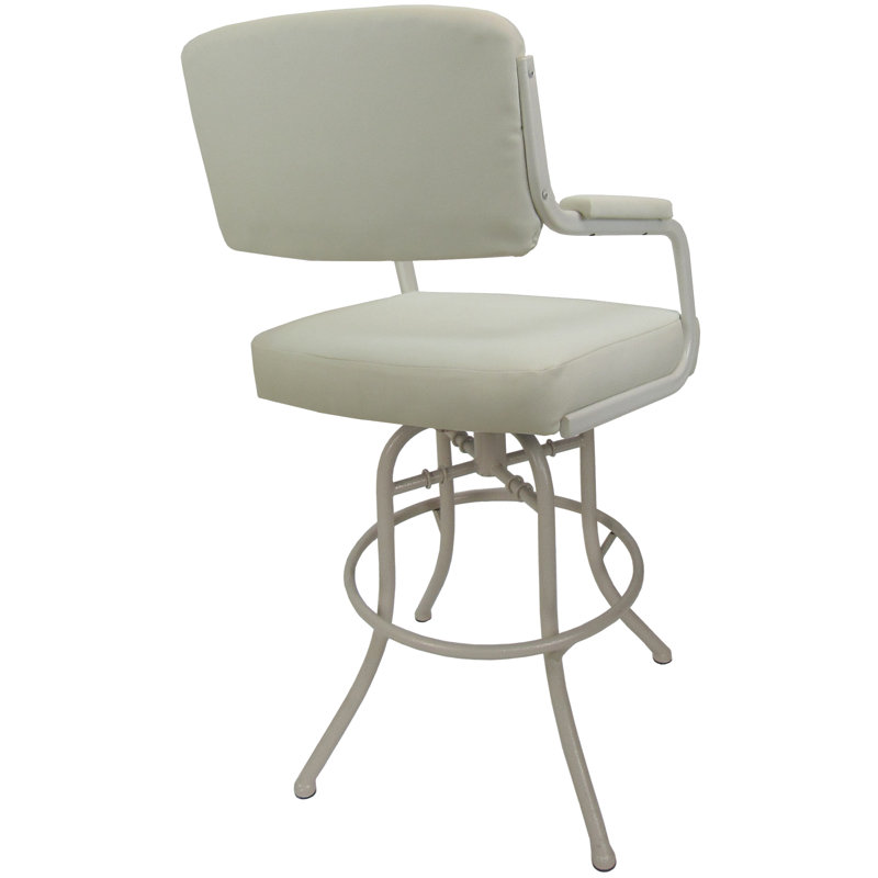 Tabouret de comptoir pivotant 26 po Gurpal, Vinyle beige / structure beige