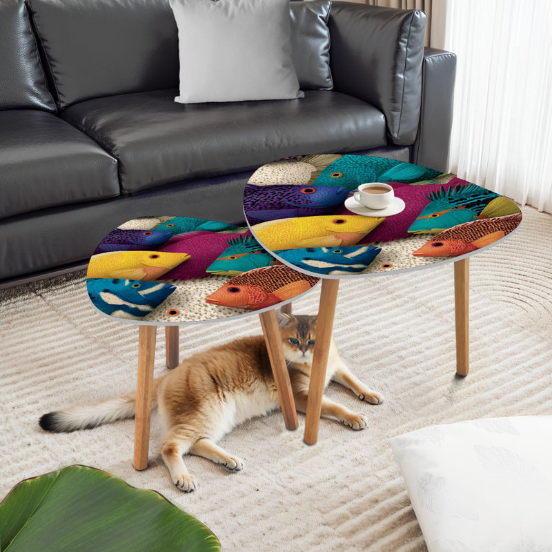 Ensemble de 2 tables basses gigognes Triangle