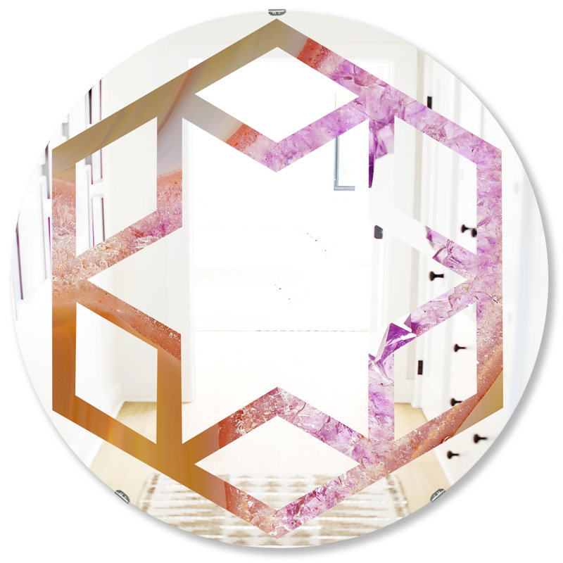 Miroir mural Crystals of Amethyst Hexagon Star, 31,5 po x 31,5 po