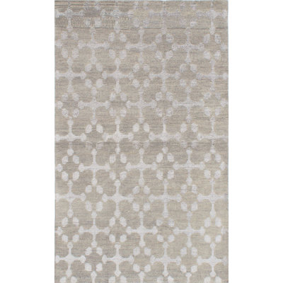 One-of-a-Kind Fjoralba Hand-Knotted 2010s Beige 5' x 8' Area Rug