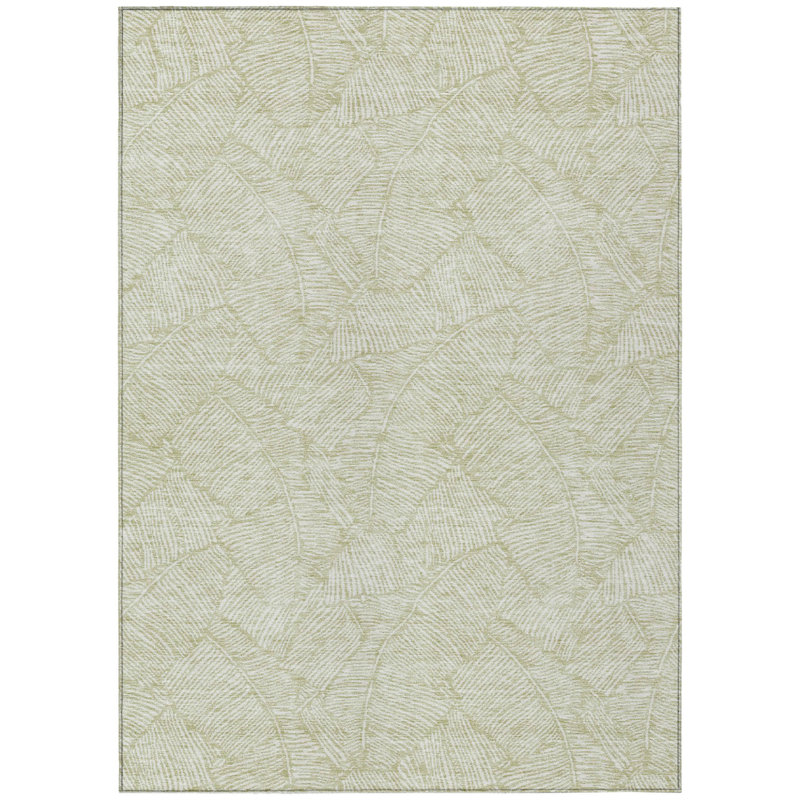 Tapis intérieur lavable floral 8 po x 10 po vert artichaut