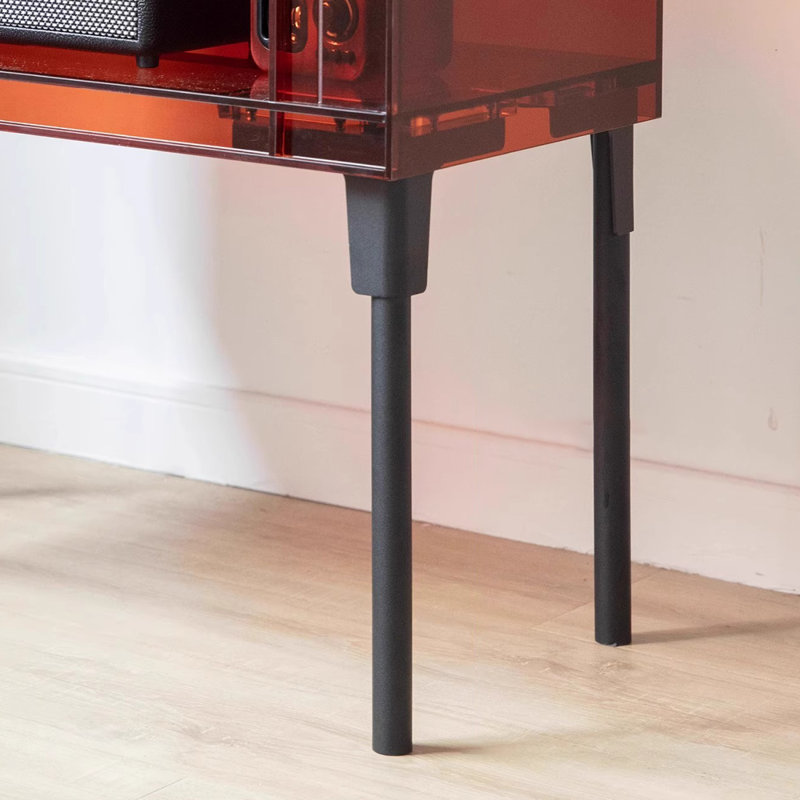 Versatile Acrylic Bookshelf with Cable Hole, Amber Brown