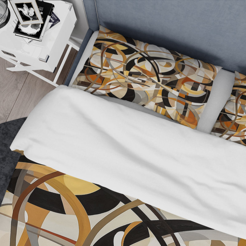 Ensemble de housse de couette en microfibre / polyester Mid Century Artistic Transformations I
