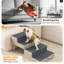 Marche-pieds convertibles gris pâle pour animaux de compagnie, rampe pliable en bois et PVC pour chiens, escalier d'intérieur antidérapant pour chiots et chats
