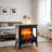 Remote-controlled Freestanding Electric Fireplace With 3d Flame Effect