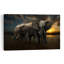 African Twilight Elephants Serene Abstract Contemporary Elephant Landscape Nature Wall Art Print 1 Piece Wrapped Canvas Wall Art-644700370