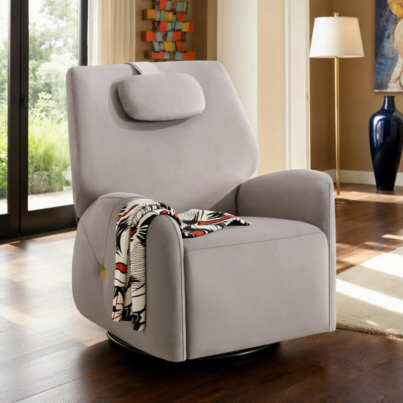 Deborah Swivel and Rocker Power Recliner Chair, Gray