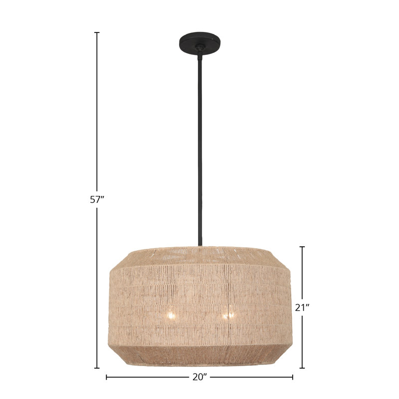 Cebu 4 LT Matte Black Pendant Kalco