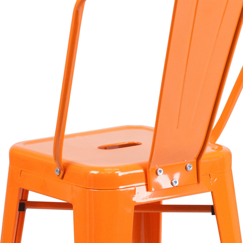 Tabouret de bar Iddings, Orange lustré, 1, Tabouret de bar (siège d'une hauteur de 30 po)