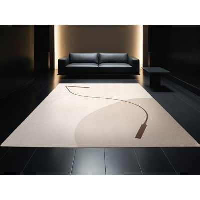 Machine Washable Takengon Jump Rope Minimalist Rug in Beige – Beige Binding