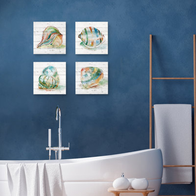 " Saltwater Exploration IV Gold, Tye Dyed Shell I, Tye Dyed Shell II, Tye Dyed Shell III " 4 - Pieces