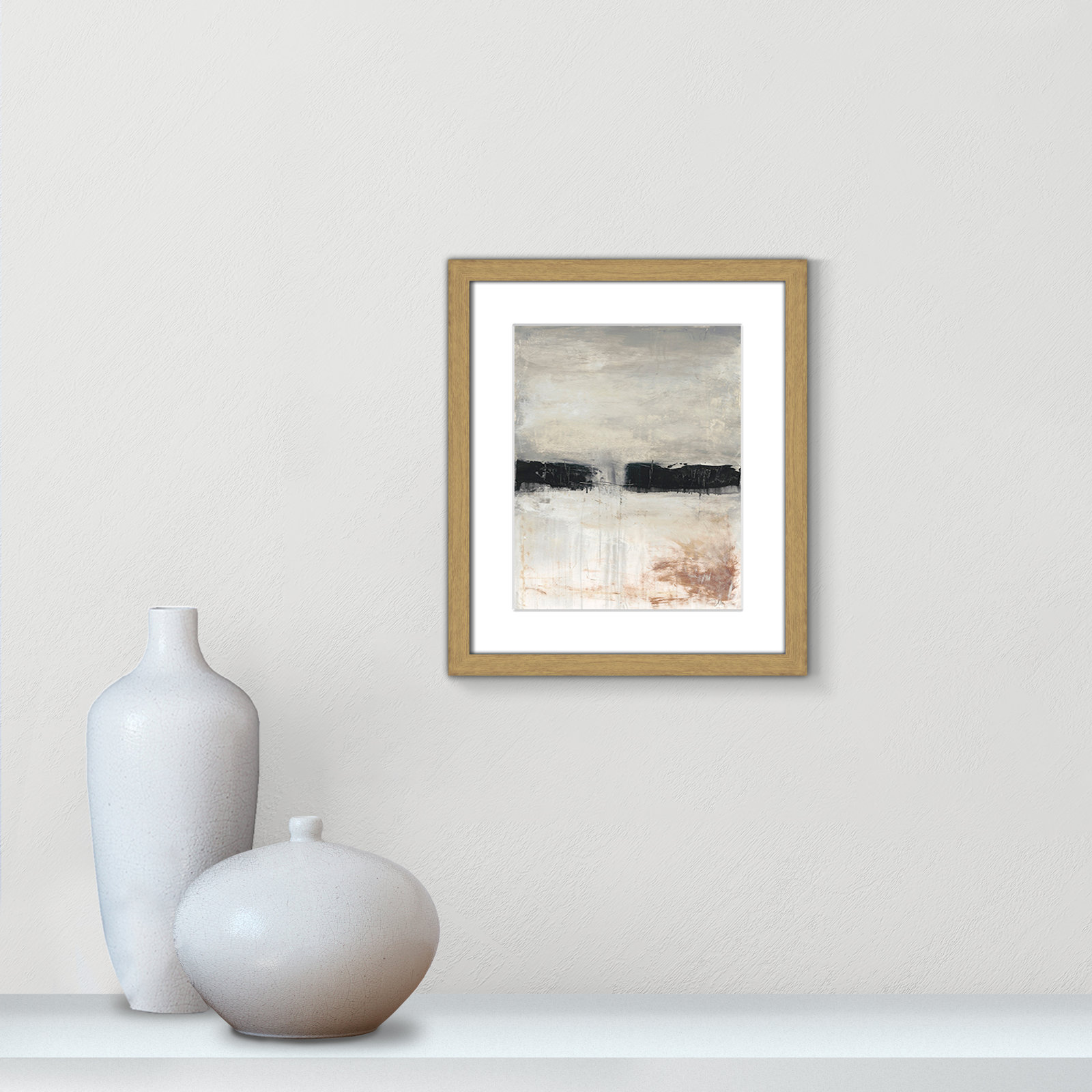 Autumn In The Dark Forest by Filippo Ioco, 15" H x 13" W x 0.75" D, Natural Framed