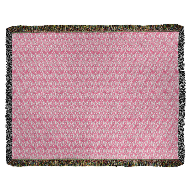 Couverture en coton tissé Katelyn Elizabeth, l 50 po x L 60 po, Rose