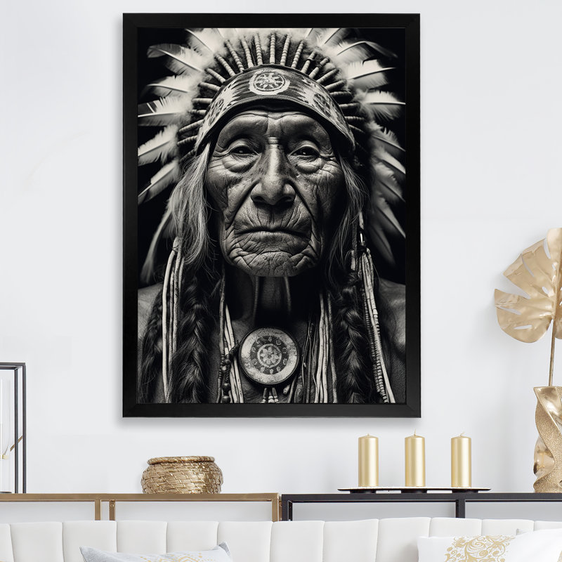 Sagesse amérindienne sur toile, H 20 po x l 12 po x P 1 po, Cadre simple noir