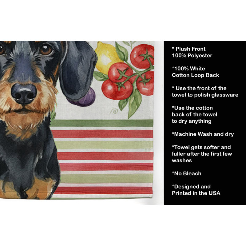 Serviette de cuisine Wirehaired, Wirehaired Black/Tan Dachshund
