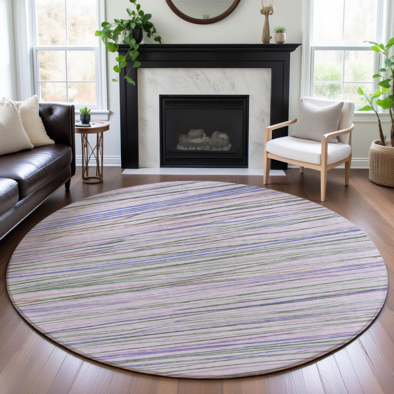 Tapis de qualité supérieure lavable à la machine Harjo AMF1603, Rond 8 pi