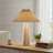 Stoneware Table Lamp with Tapered Base and Pleated Shade
