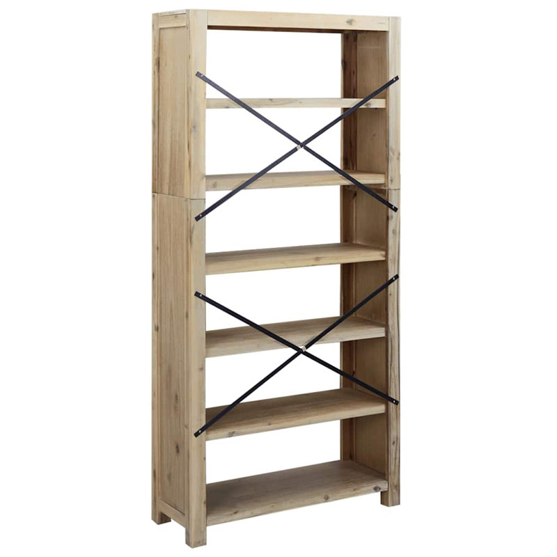Bibliothèque et bibliothèque en bois brun, (6 tablettes) H 66,9 po x l 31,5 po x P 11,8 po