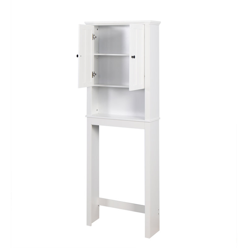 Armoire de rangement pour salle de bain en bois au-dessus de la toilette avec tablette réglable