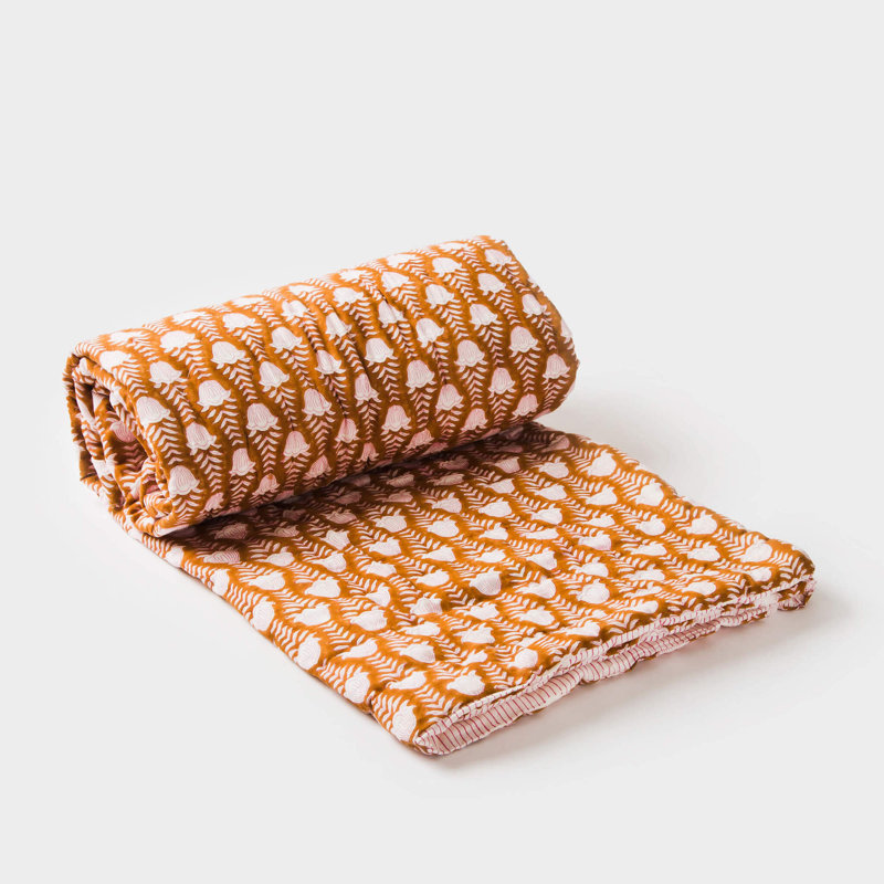 50 x 70" Handcrafted Cotton Soft Textured Quilted Throw Blanket 