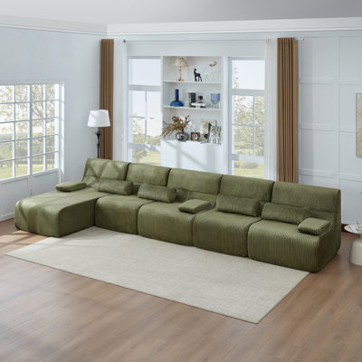 Oversized Sectional Sofa Boneless Modular L-Shaped Couch For Cozy Living Room Comfort