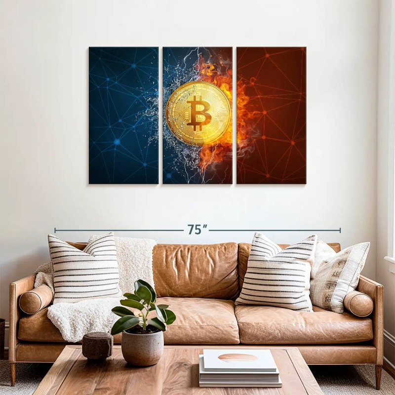 Bitcoin Duality, 36" H x 57" W