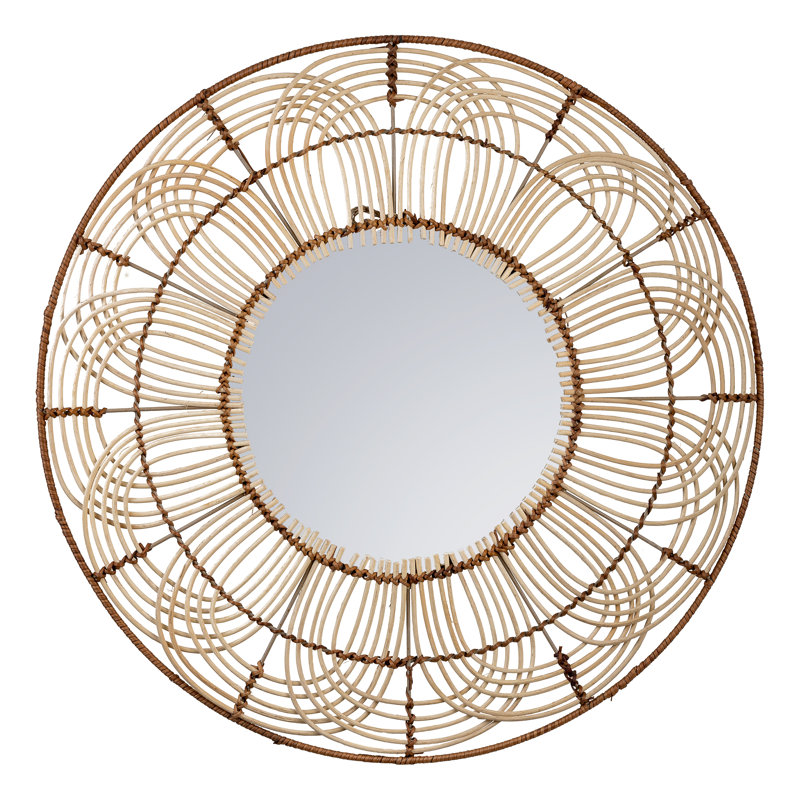 Crush Rattan Flat Wall Mirror